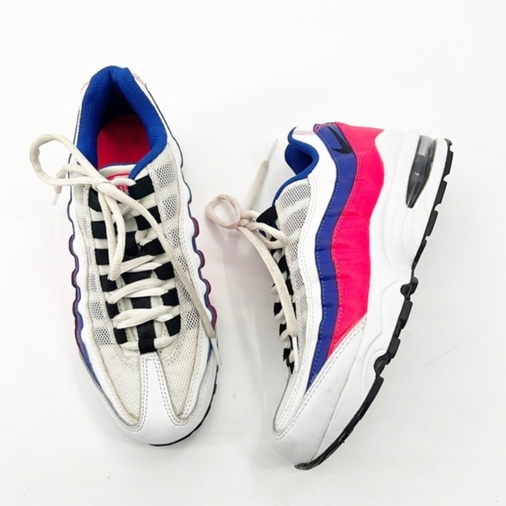 Nike Air Max 95 Gs Solar Shoes Size 3.5 red Blue White